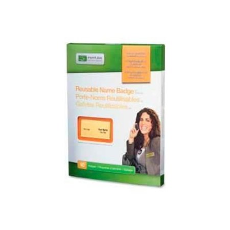 IMPRINT PLUS Imprint Plus„¢ Mighty Badge Reusable Name Badges, 3" x 1-1/2", Gold, 100/Pack 3386